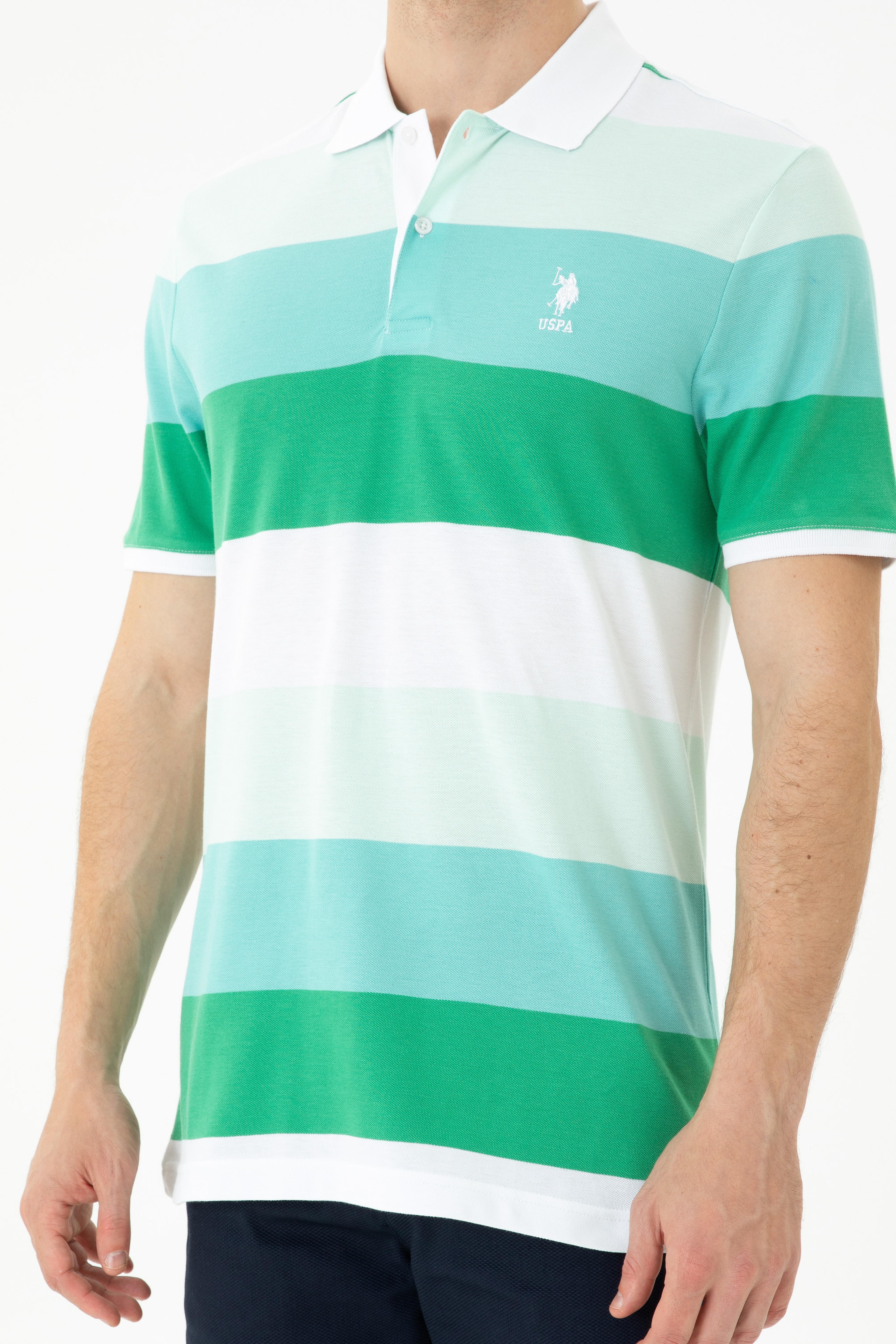 Erkek Yeşil Polo Yaka Tişört - Image 6