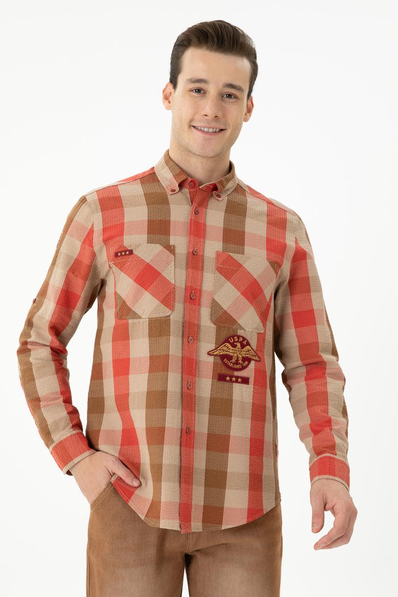 Erkek Kiremit Uzun Kollu Gömlek - 50272872014