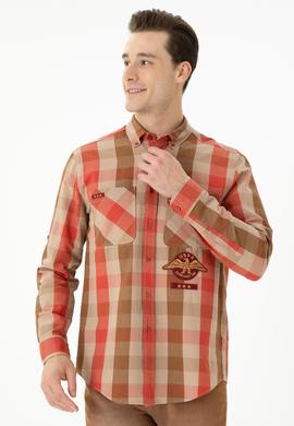 Erkek Kiremit Uzun Kollu Gömlek - 50272872014