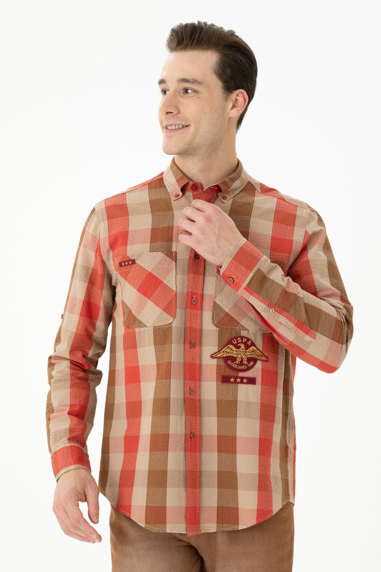 Erkek Kiremit Uzun Kollu Gömlek - 50272872014