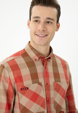 Erkek Kiremit Uzun Kollu Gömlek - 50272872014