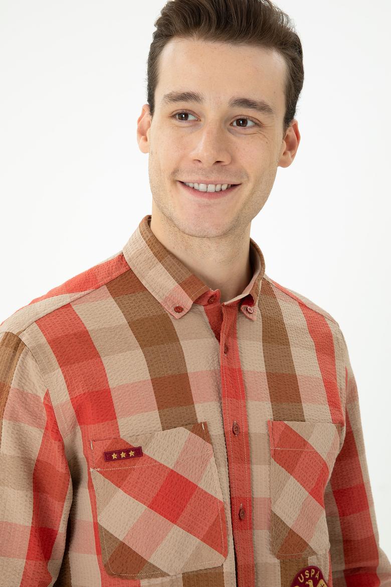 Erkek Kiremit Uzun Kollu Gömlek - 50272872014