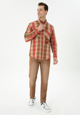 Erkek Kiremit Uzun Kollu Gömlek - 50272872014