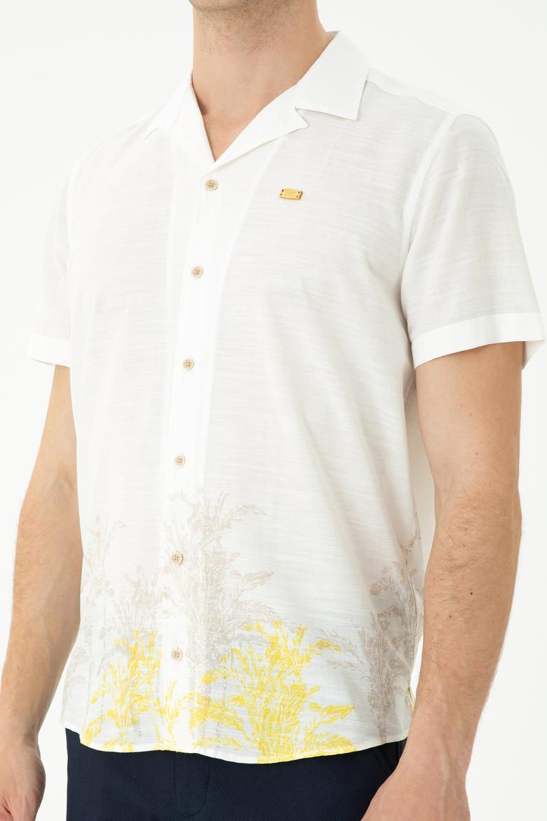 Erkek Apaş Yaka Taş Kısa Kollu Gömlek - 50264093028