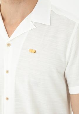 Erkek Apaş Yaka Taş Kısa Kollu Gömlek - 50264093028