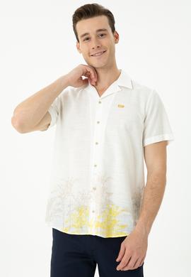 Erkek Apaş Yaka Taş Kısa Kollu Gömlek - 50264093028