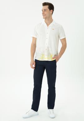 Erkek Apaş Yaka Taş Kısa Kollu Gömlek - 50264093028