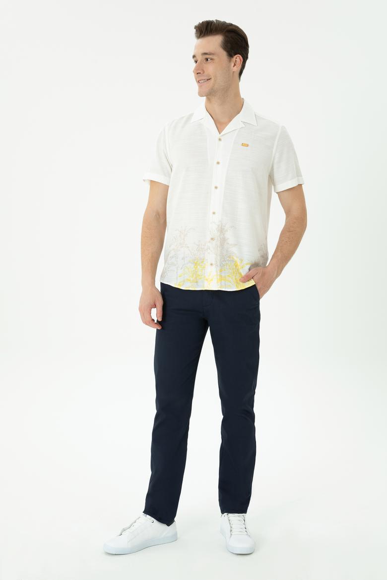 Erkek Apaş Yaka Taş Kısa Kollu Gömlek - 50264093028