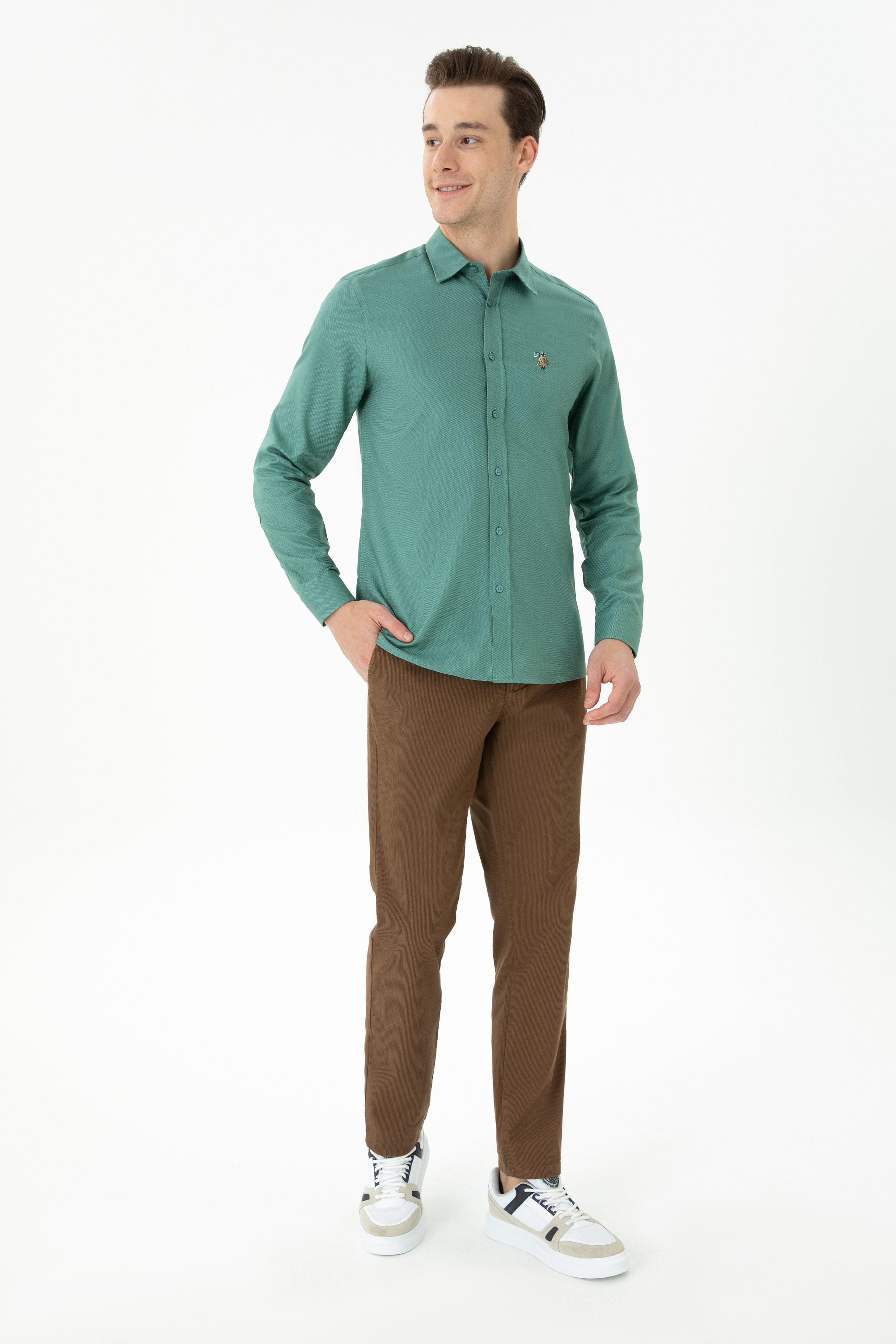 Erkek Slim Fit Coconut Kanvas Pantolon