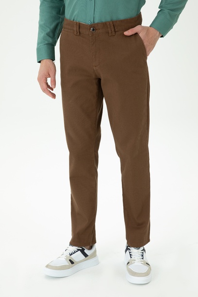 Erkek Slim Fit Coconut Kanvas Pantolon