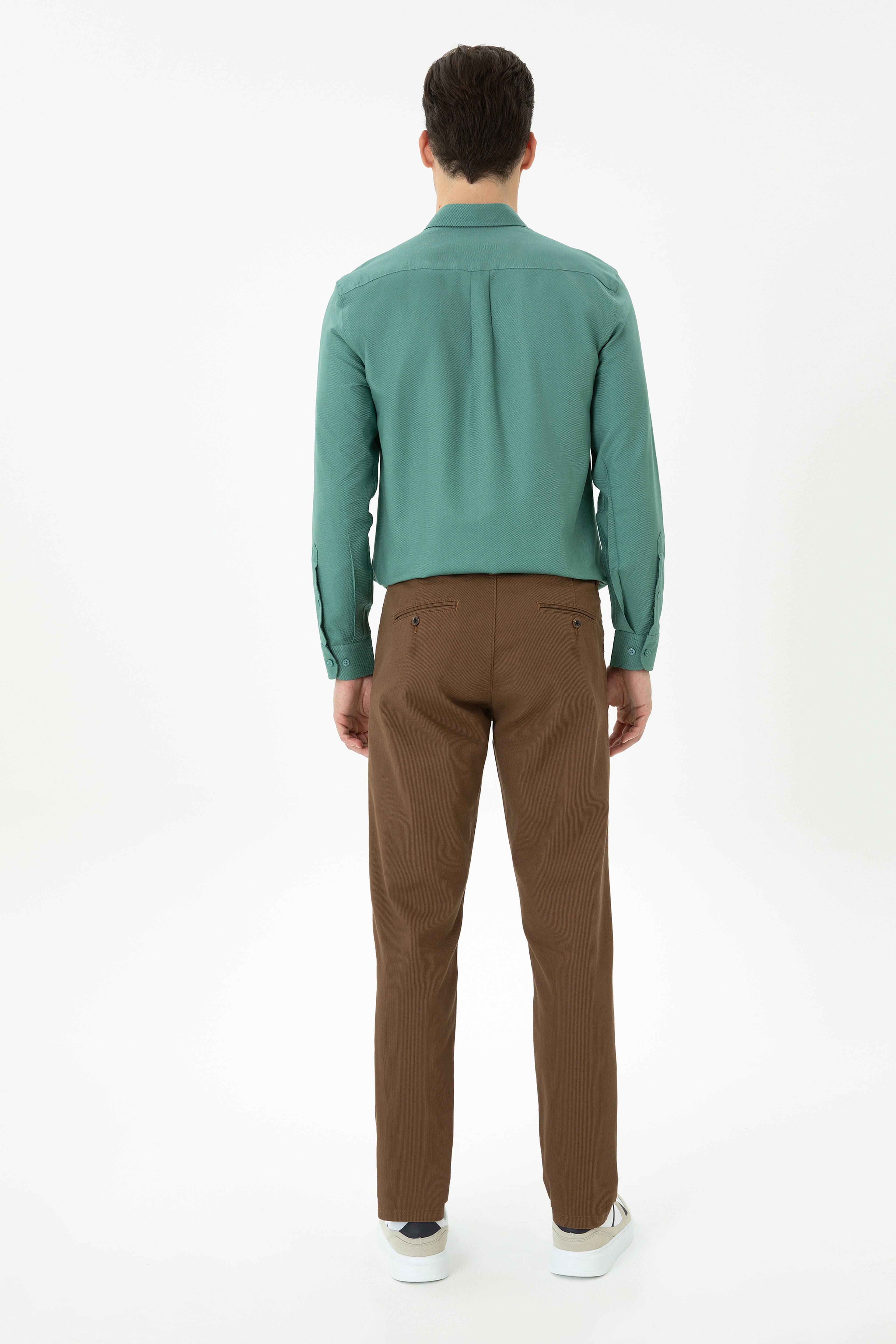 Erkek Slim Fit Coconut Kanvas Pantolon