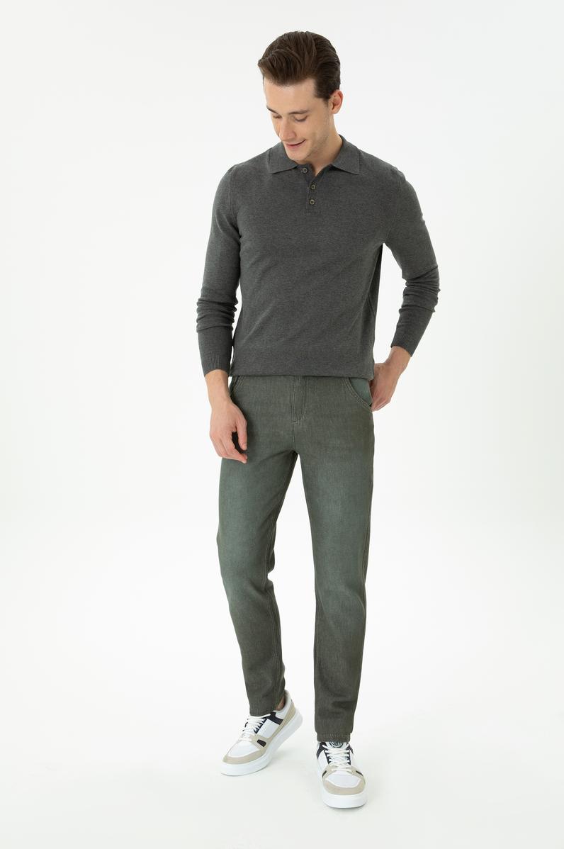 Erkek Haki Jean Pantolon