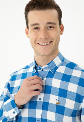 Erkek Saks Uzun Kollu Gömlek - 50264270001