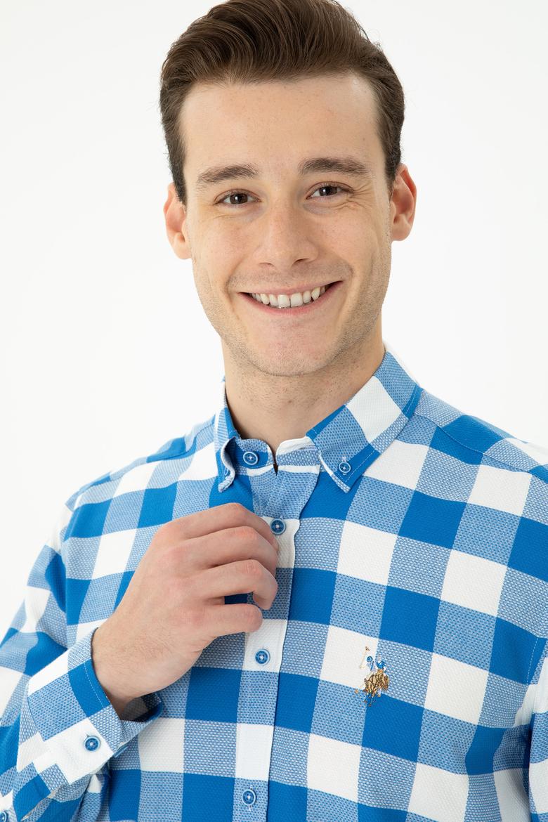 Erkek Saks Uzun Kollu Gömlek - 50264270001