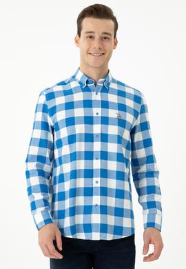 Erkek Saks Uzun Kollu Gömlek - 50264270001