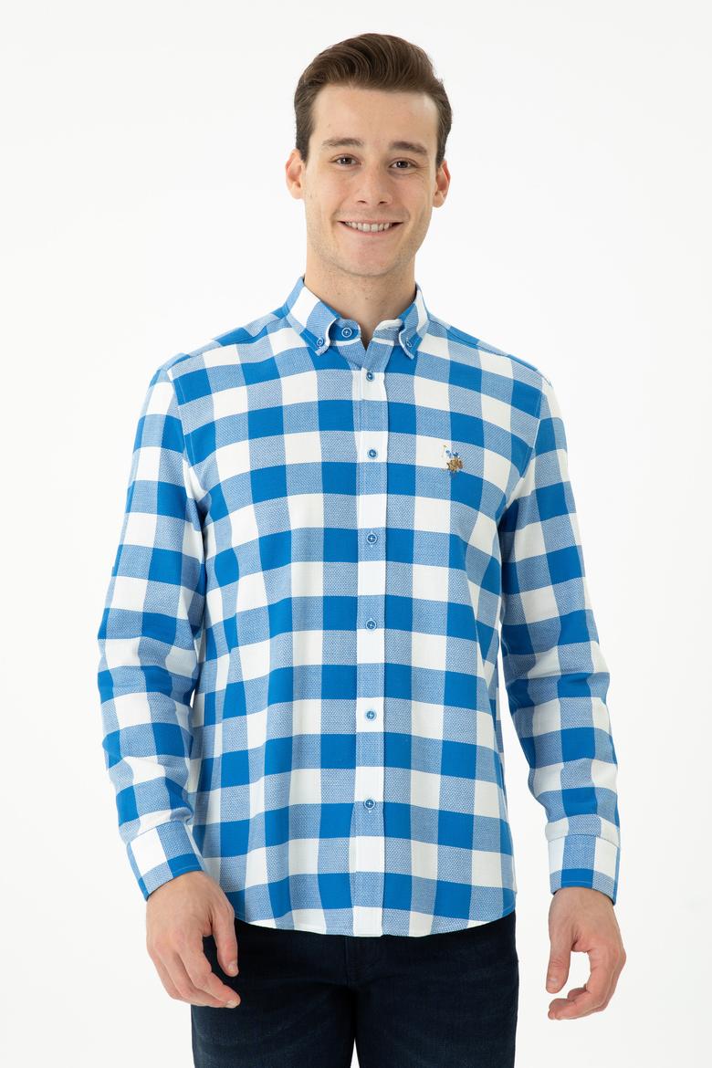 Erkek Saks Uzun Kollu Gömlek - 50264270001