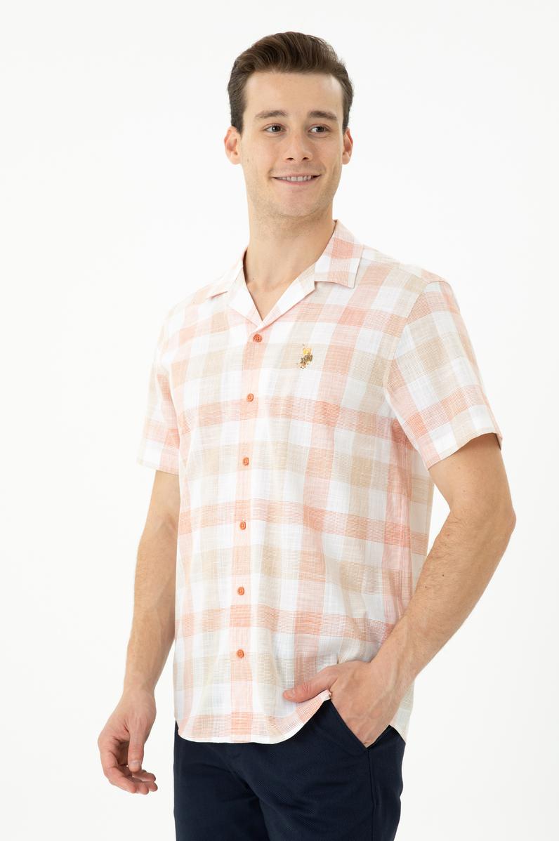 Erkek Kiremit Kısa Kollu Gömlek