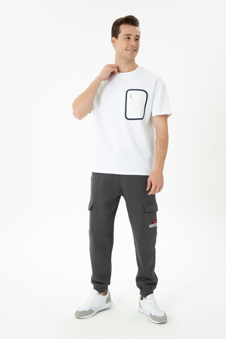 Erkek Beyaz Comfort Bisiklet Yaka Tişört - 50263578025