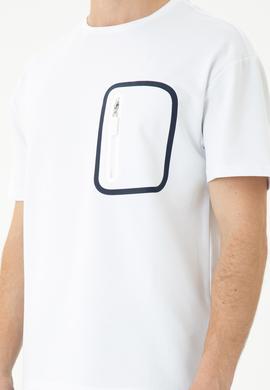 Erkek Beyaz Comfort Bisiklet Yaka Tişört - 50263578025