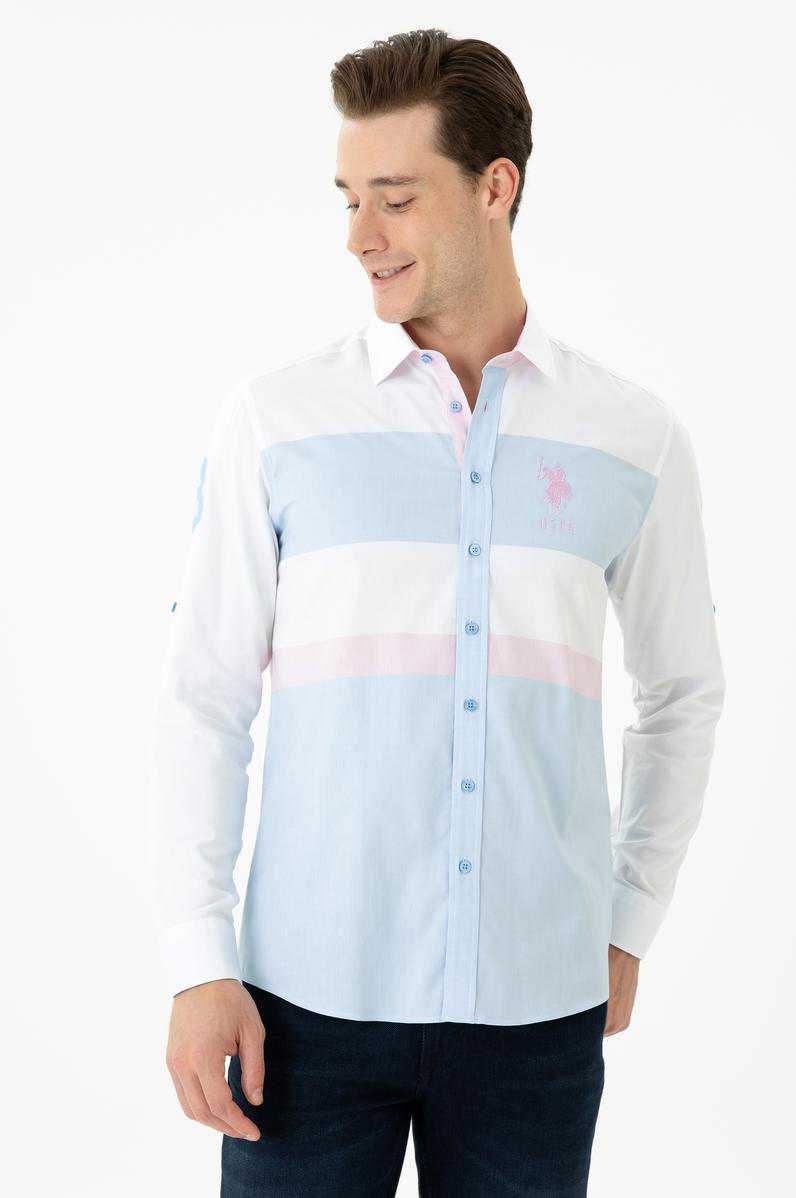 Erkek Mavi Uzun Kollu Gömlek