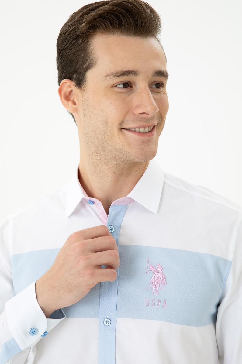 Erkek Mavi Uzun Kollu Gömlek