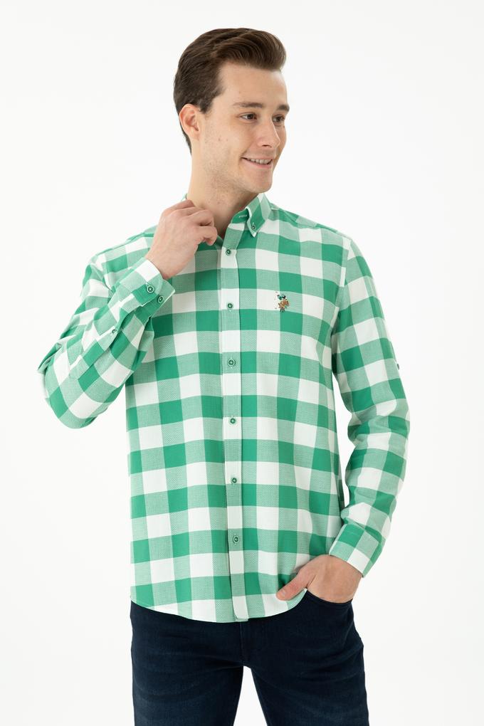 Erkek Yeşil Uzun Kollu Gömlek
