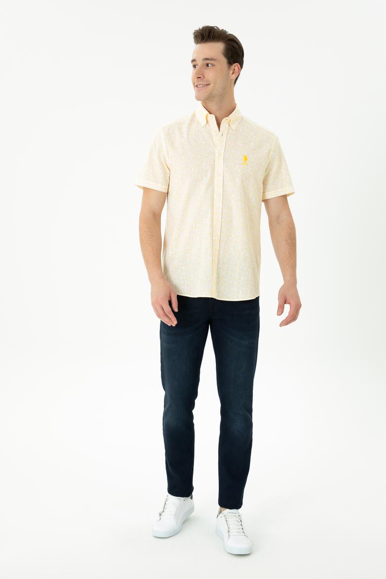 Erkek Sarı Kısa Kollu Gömlek - 50264417017