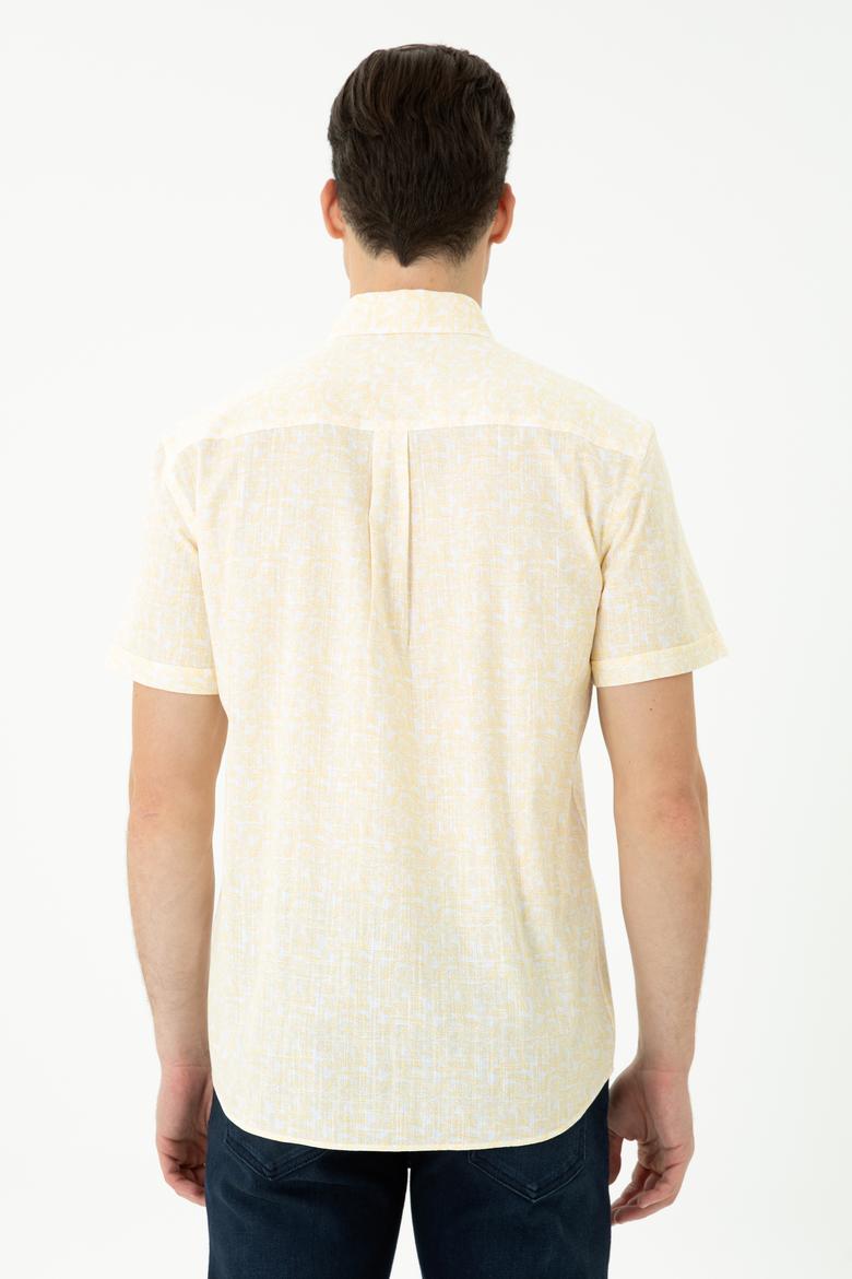 Erkek Sarı Kısa Kollu Gömlek - 50264417017