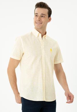 Erkek Sarı Kısa Kollu Gömlek - 50264417017