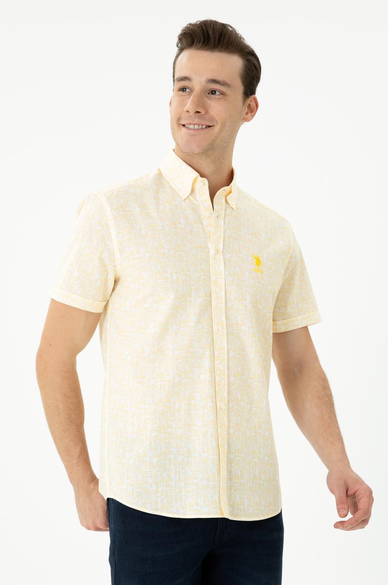 Erkek Sarı Kısa Kollu Gömlek