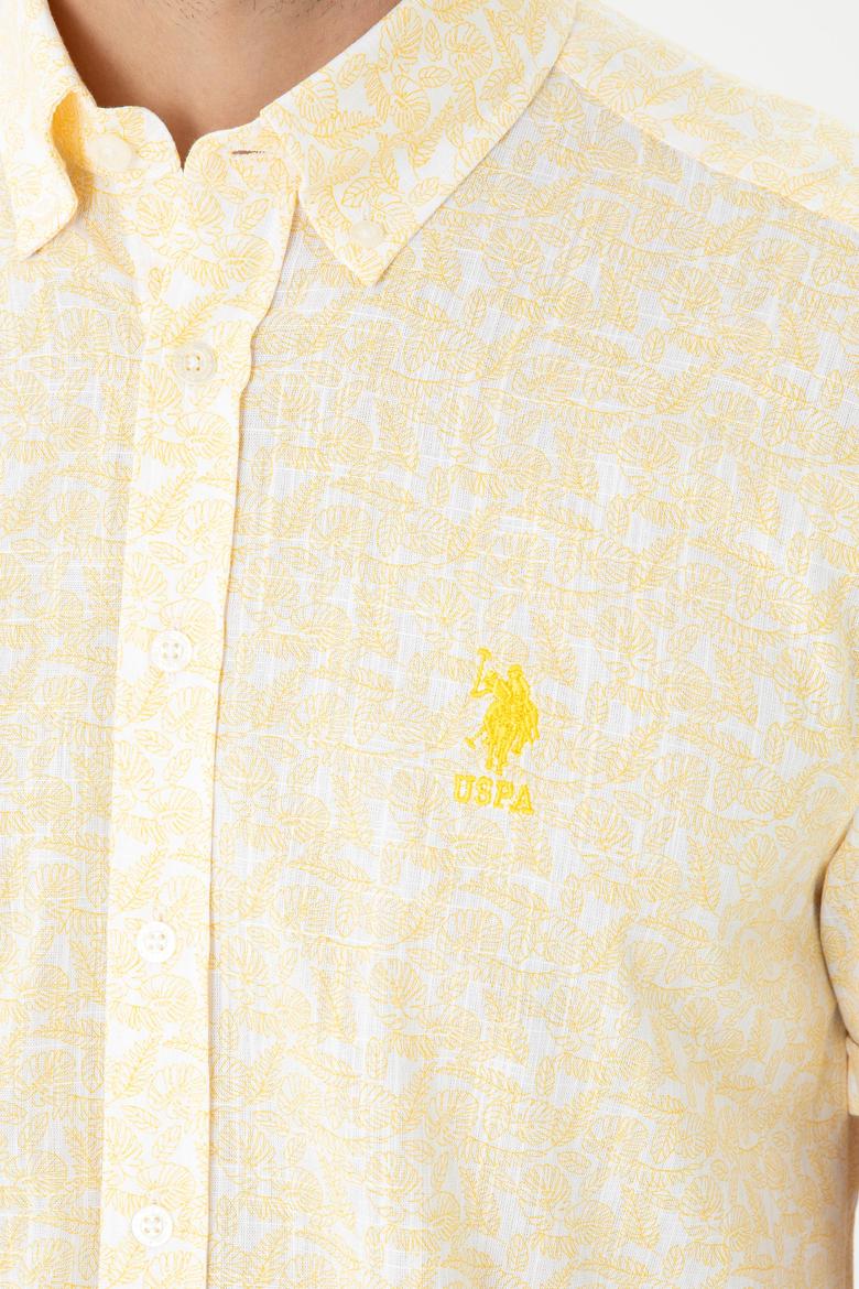 Erkek Sarı Kısa Kollu Gömlek - 50264417017