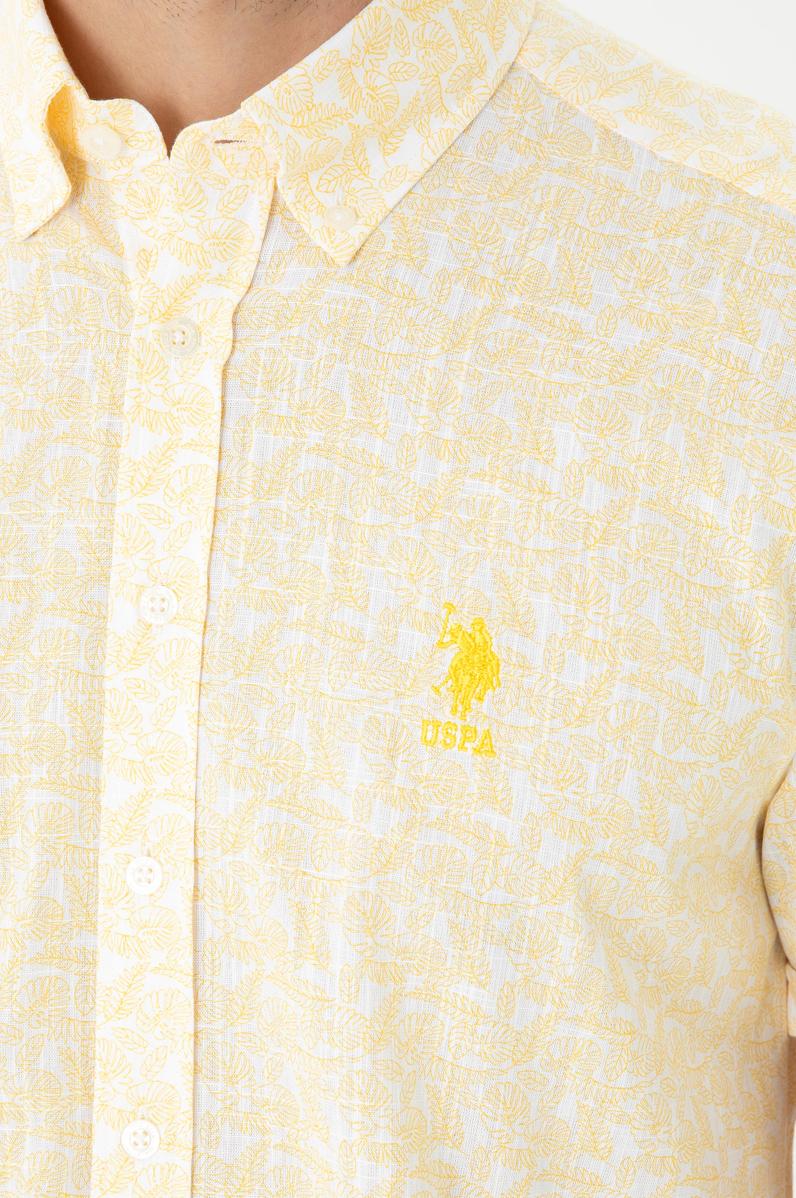 Erkek Sarı Kısa Kollu Gömlek