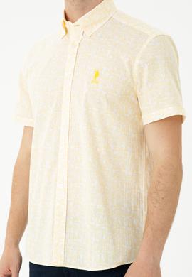 Erkek Sarı Kısa Kollu Gömlek - 50264417017