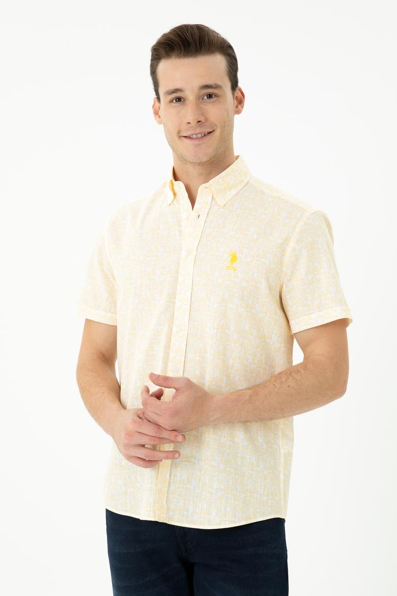 Erkek Sarı Kısa Kollu Gömlek - 50264417017