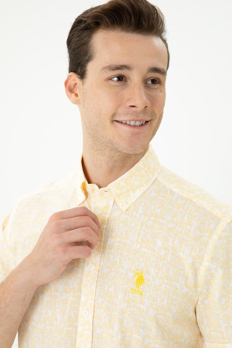 Erkek Sarı Kısa Kollu Gömlek - 50264417017