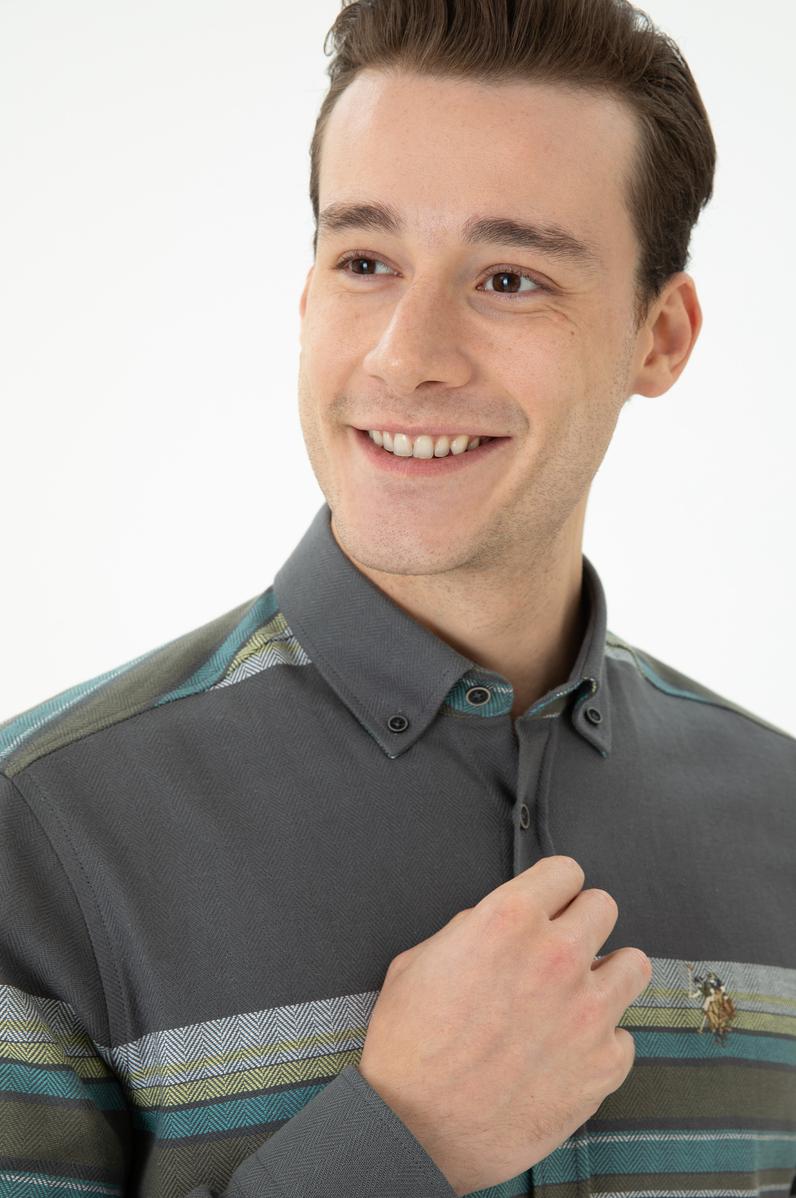 Erkek Antrasit Uzun Kollu Gömlek