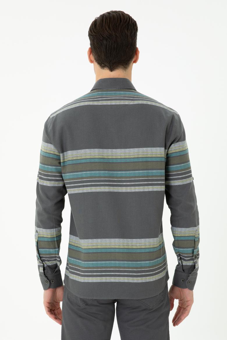 Erkek Antrasit Uzun Kollu Gömlek - 50272374027