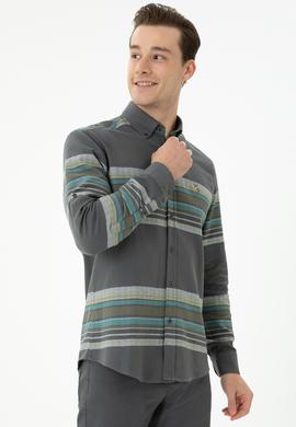 Erkek Antrasit Uzun Kollu Gömlek - 50272374027