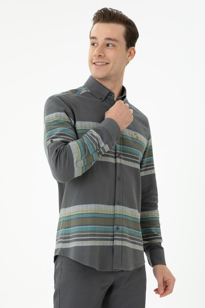 Erkek Antrasit Uzun Kollu Gömlek - 50272374027