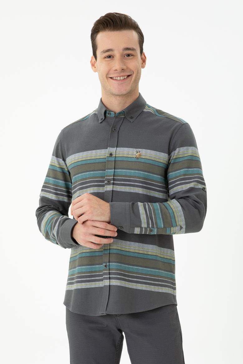 Erkek Antrasit Uzun Kollu Gömlek - 50272374027