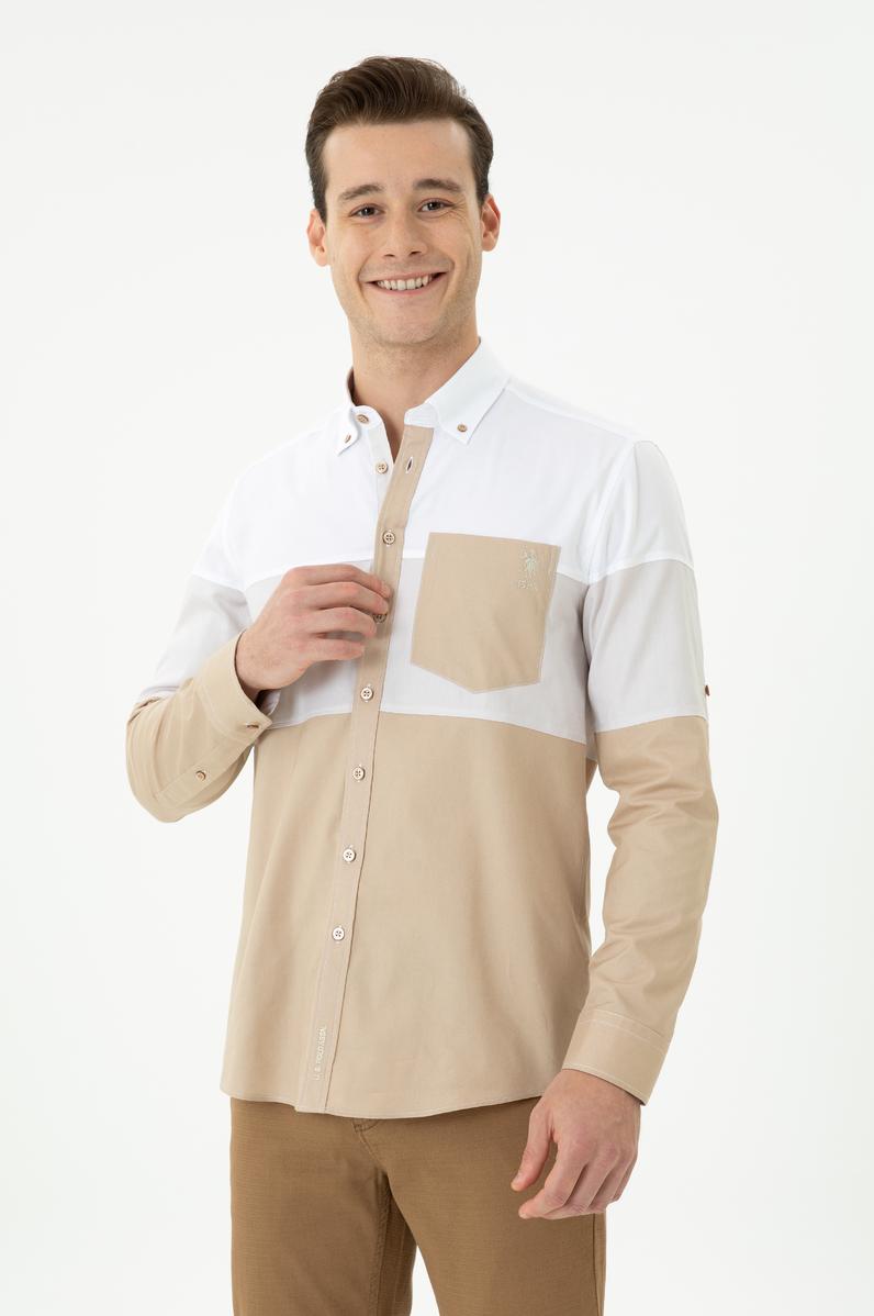 Erkek Camel Uzun Kollu Gömlek