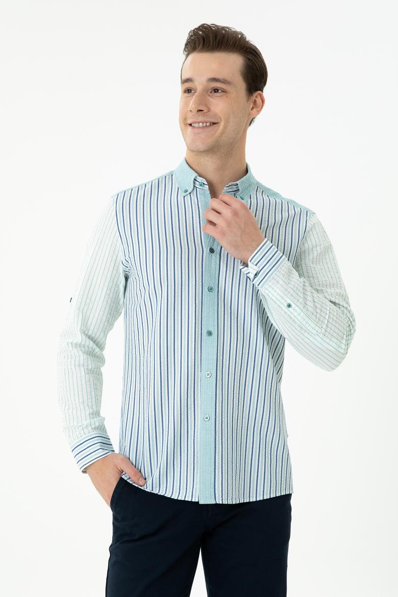 Erkek Mint Uzun Kollu Gömlek - 50272406015