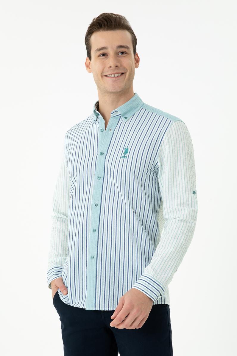 Erkek Mint Uzun Kollu Gömlek