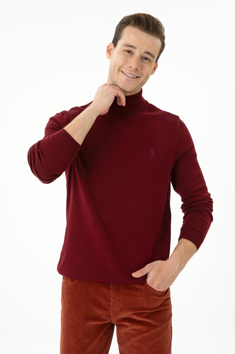 Erkek Bordo Basic Kazak
