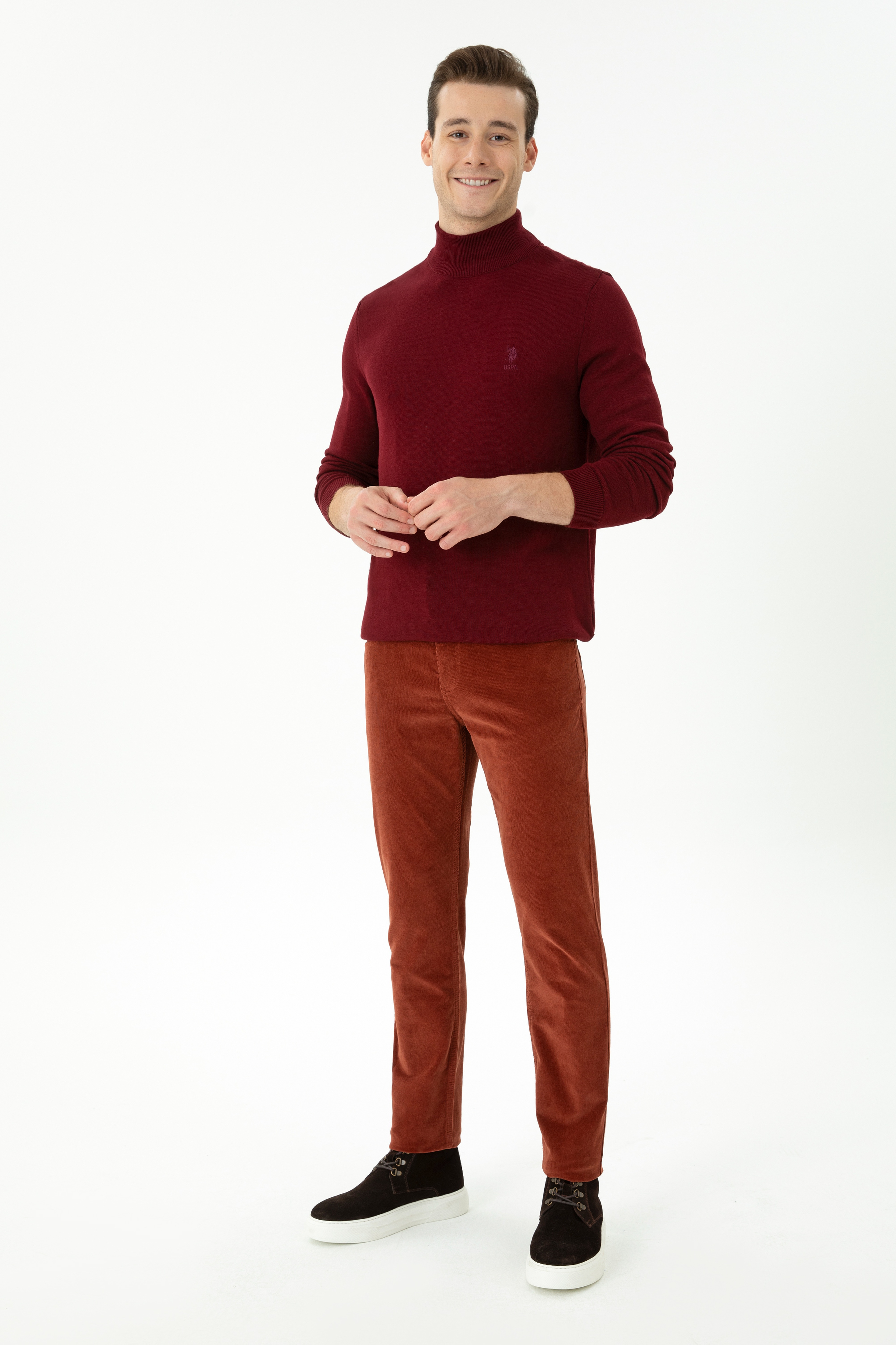 Erkek Bordo Boğazlı Kazak - Image 4