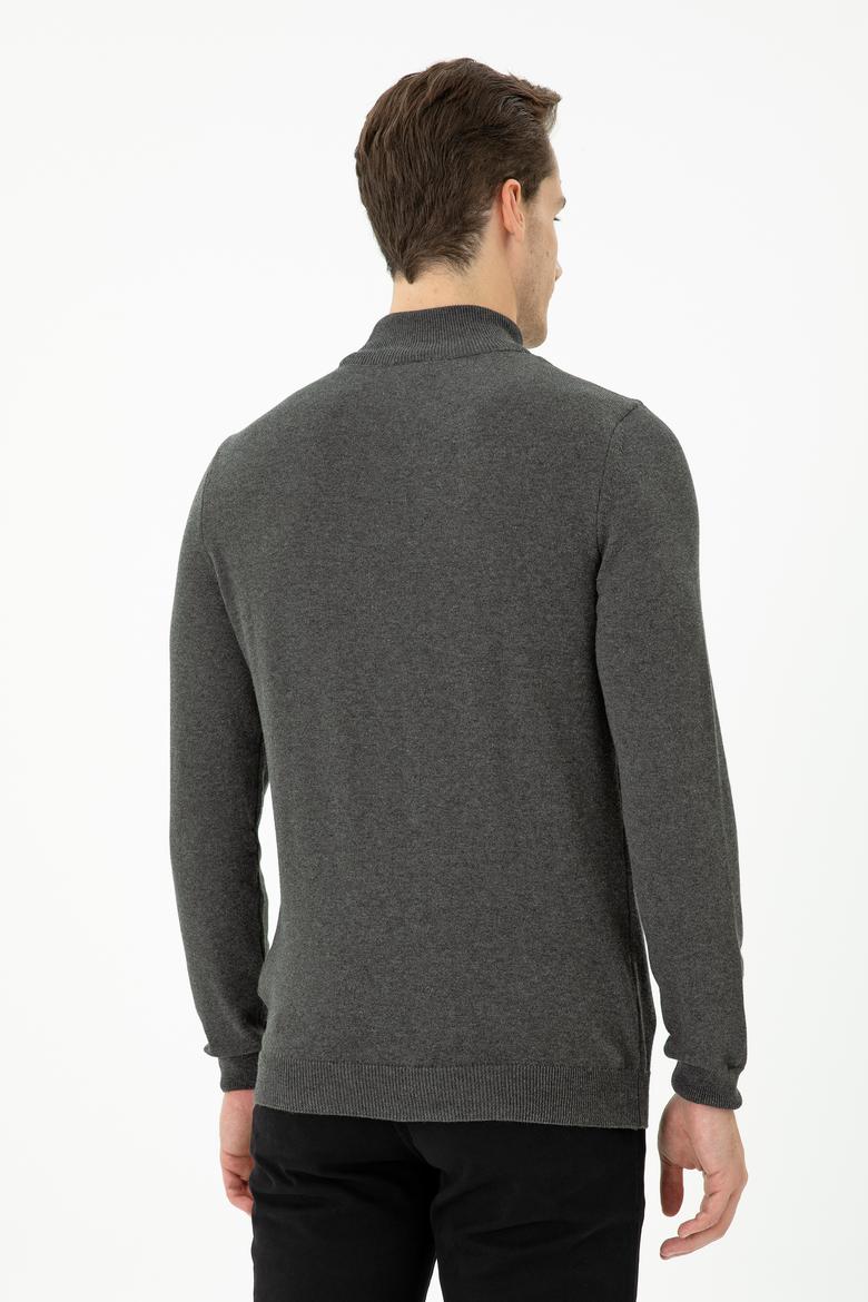 Erkek Antrasit Melanj Basic Kazak - 50269007028