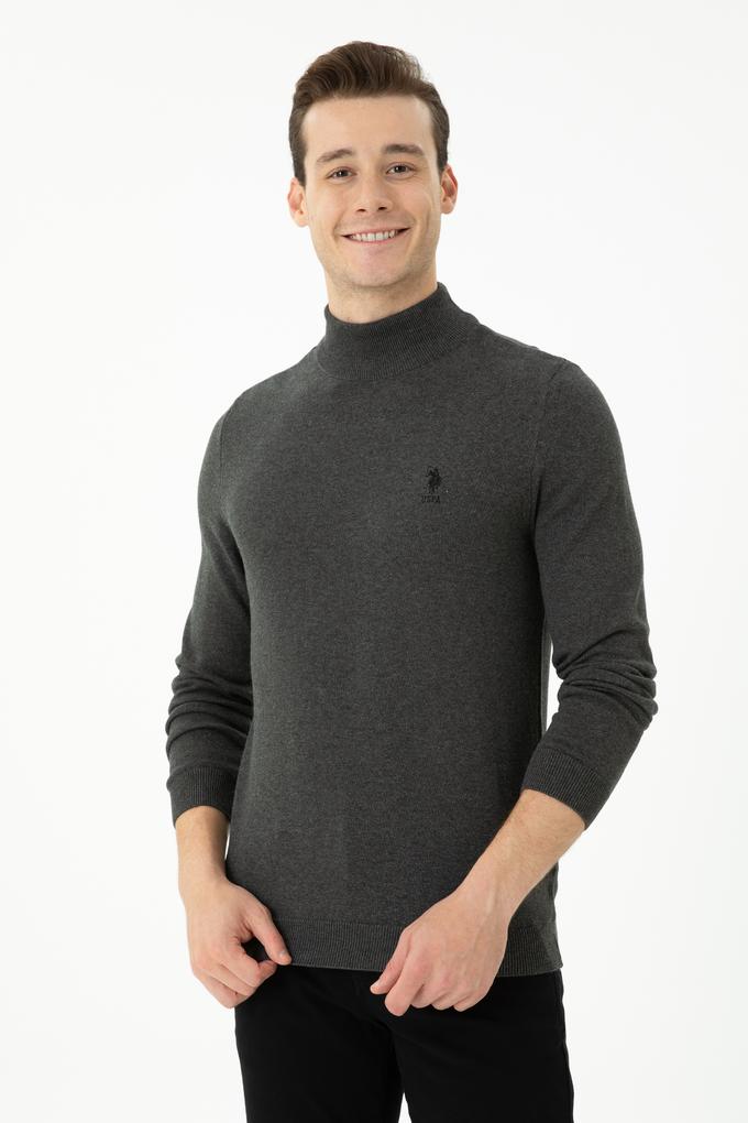 Erkek Antrasit Melanj Basic Kazak