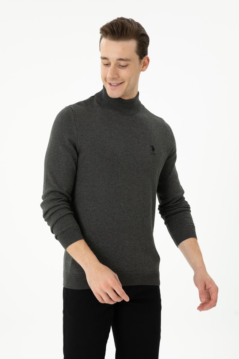 Erkek Antrasit Melanj Basic Kazak - 50269007028