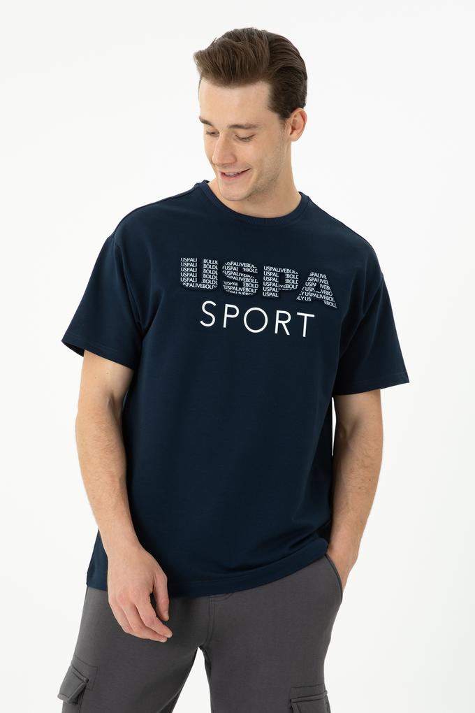 Erkek Lacivert Comfort Bisiklet Yaka Tişört