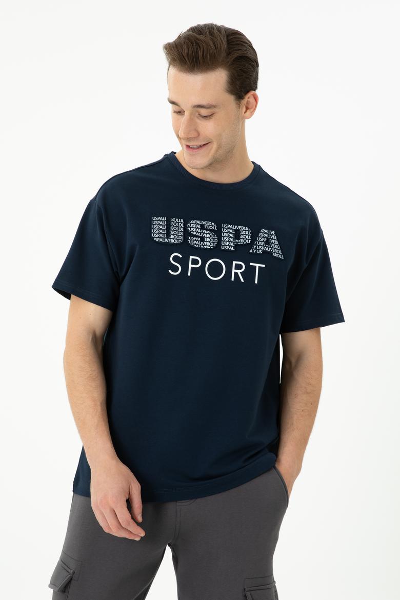 Erkek Lacivert Comfort Bisiklet Yaka Tişört